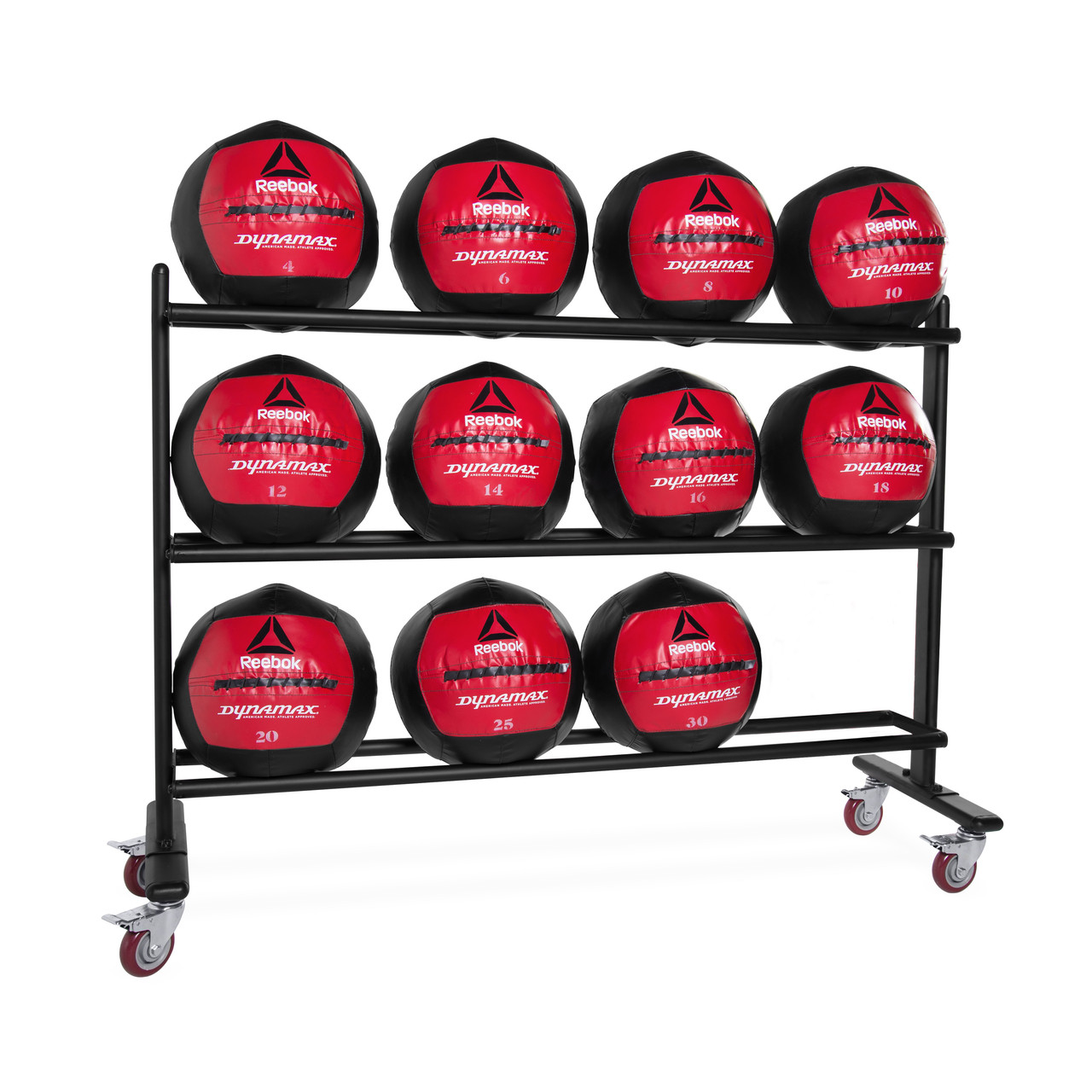 11 Reebok & Dynamax Wall Balls Package with rack - WF Athletic Supply