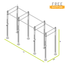 CAP+ 14-foot Free Standing Rig System - 4 Squat/Bench Stations