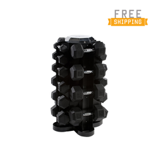 WF Athletic Supply 550lb Rubber Hex Dumbbell Set with 4-sided Vertical Rack