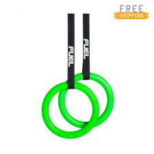 Fuel Pureformance Green Gymnastic Rings for Full Body Strength and Muscular Bodyweight 