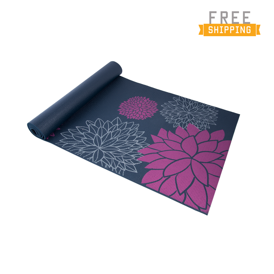 CAP Yoga Eco-Friendly Dahlia Print Yoga Mat with Carry Sling - WF Athletic  Supply