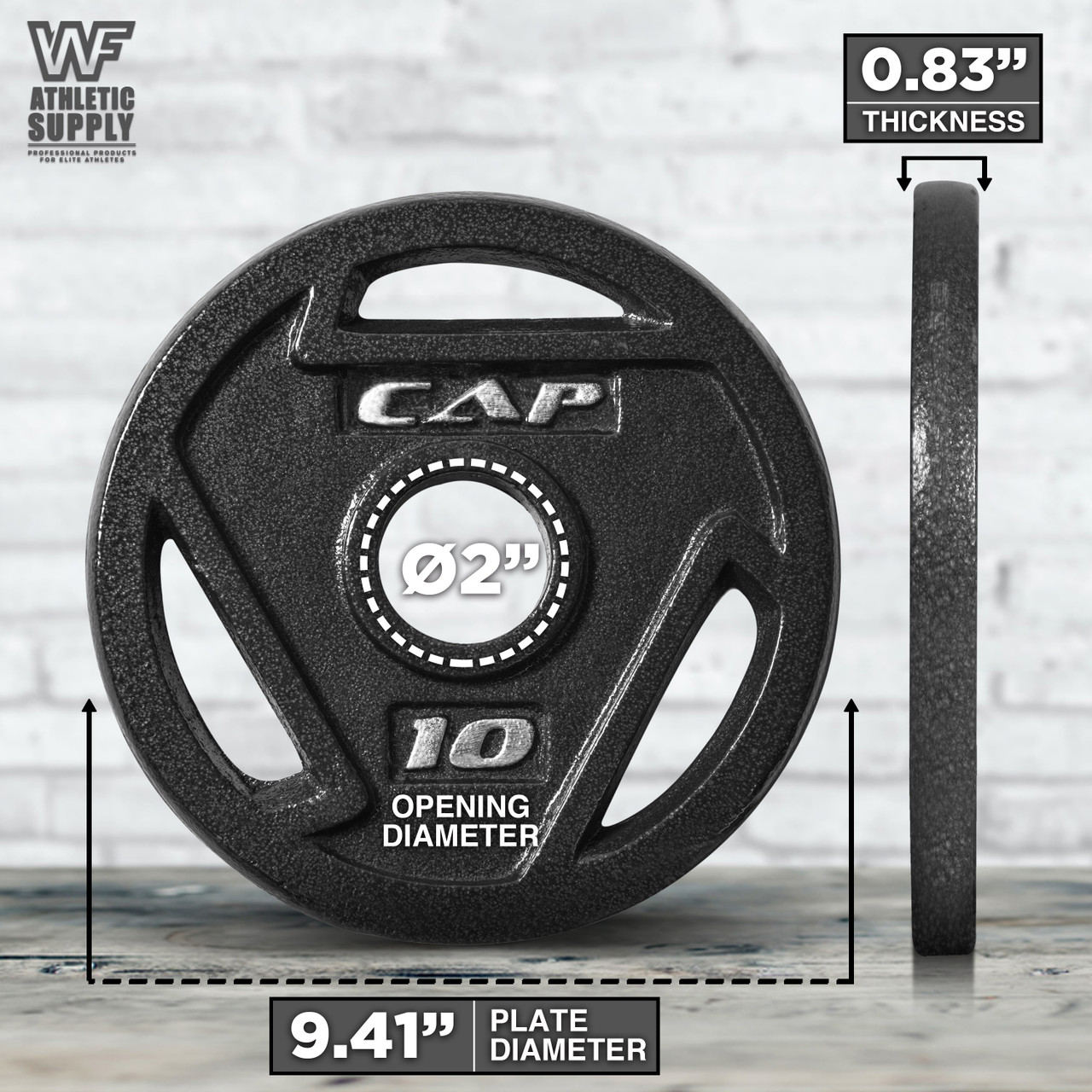 Cap barbell plates 2 inch clearance