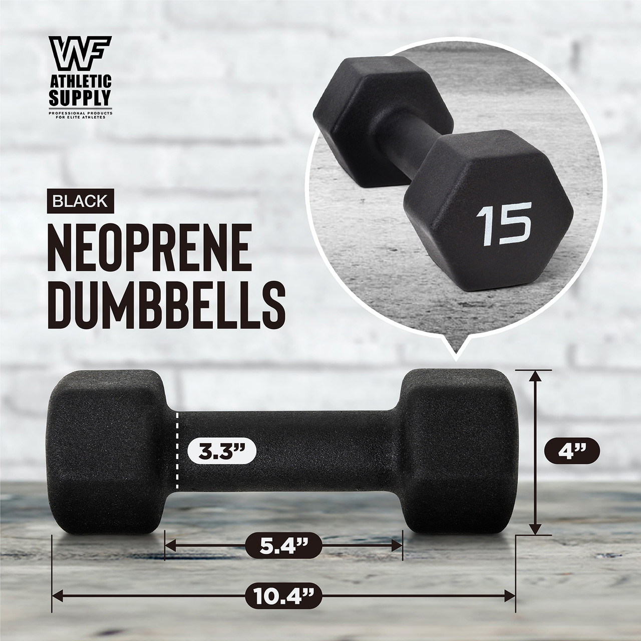 Cap neoprene dumbbells 15 lbs clearance