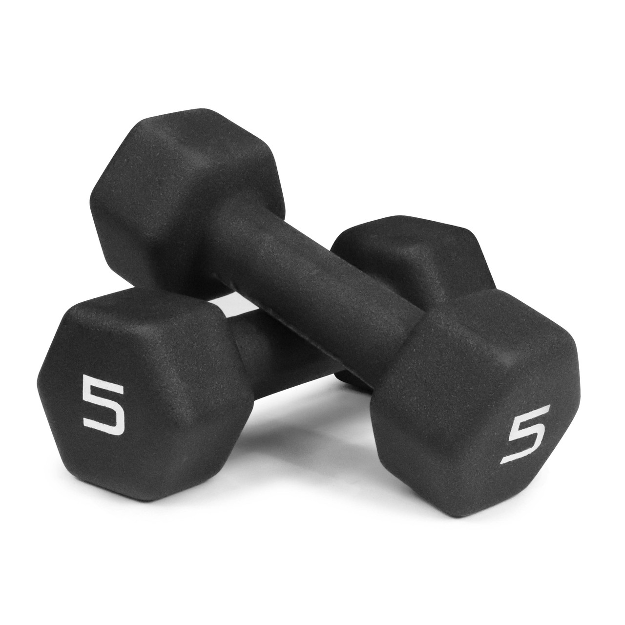 Black Neoprene Dumbbells Non-Slip & Hex Shape, Great for Strength Building  & Weight Loss, Perfect for Training Studio - WF Athletic Supply