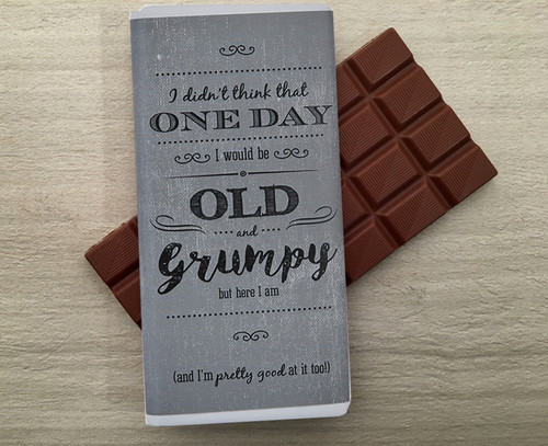 Milk chocolate bar for someone who is old and grumpy from Chocolates for Chocoholics