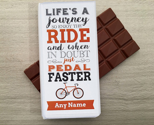 Personalised Milk Chocolate Bar for the Keen Cyclist from Chocolates for Chocoholics