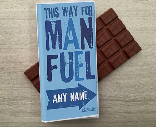 Personalised Chocolate Bar in a 'Man Fuel' design