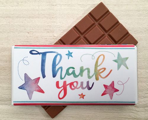 Thank You Star Design Milk Chocolate Bar