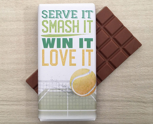 Celebrate the Tennis season with a 100g bar of Milk Chocolate