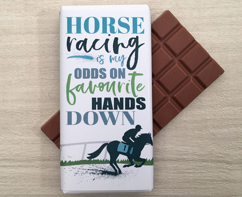 Enjoy a day at the Races with a 100g bar of Milk Chocolate