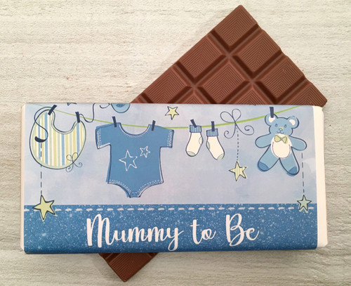 Mummy To Be Blue 100g milk chocolate bar