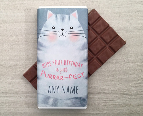 Personalised Cat Design Milk Chocolate Bar
