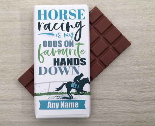 Personalised Horse Racing Design Milk Chocolate Bar