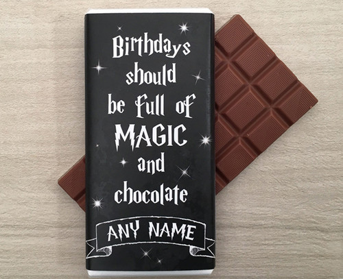 Personalised Birthday Magic Design Milk Chocolate Bar