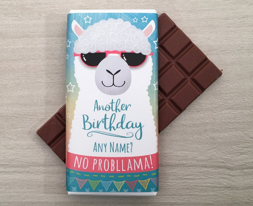 Personalised Birthday Llama Design Milk Chocolate Bar
