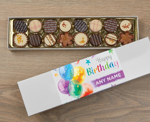 Personalised 16 Luxury Chocolates in a Box - Birthday Balloons