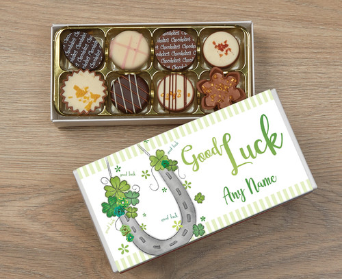 Personalised Good Luck 8 Luxury Chocolates in a Box 