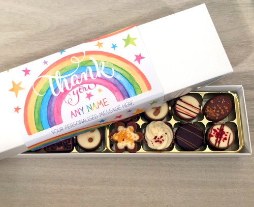 chocolates to say thank you in a personalised box