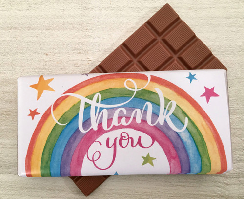 Thank You Rainbow Design 100g Milk  Chocolate Bar 7944