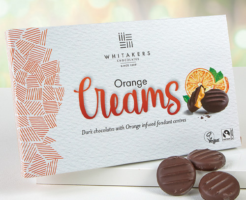 5094 Dark Chocolate Orange Cremes from Whitakers of Skipton - Suitable for Vegans
