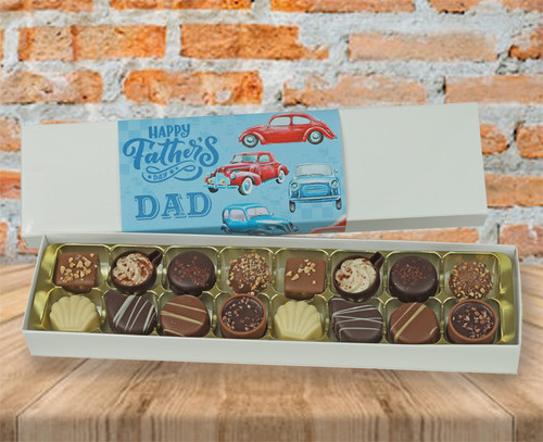 Box of 16 Luxury Belgian Chocolates for Dad with a Father's Day Cars wrapper 5759