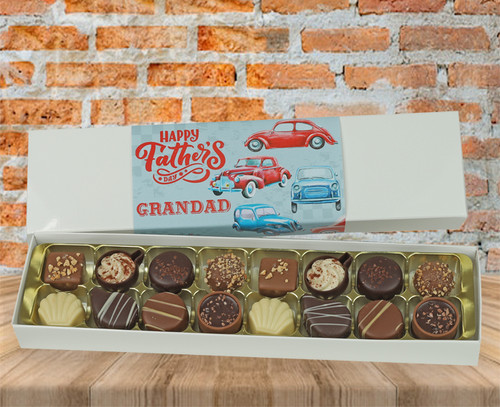 Box of 16 Luxury Belgian Chocolates for Grandad on Father's Day - Cars wrapper 5765