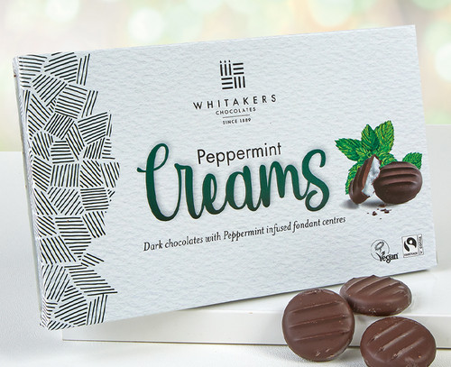 5567 Whitakers Dark Chocolate Peppermint Cremes - Suitable for Vegans