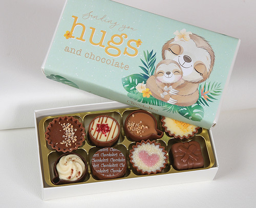 5878 Hugs & Chocolates, 8 Luxury Chocolates with an adorable Sloth Design Wrapper