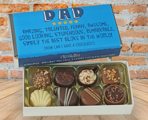 Box of 8 Luxury Belgian Chocolates for Dad with 'Can I Have Chocolate' wrapper - 8926