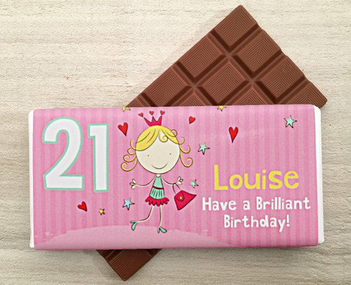 Personalised Milk Chocolate Bar for Birthday from Chocolates for Chocoholics
