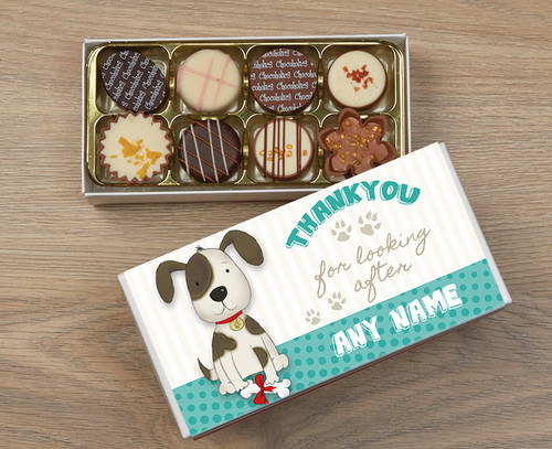 Personalised Thank You Dog 8 Luxury Chocolates in Box