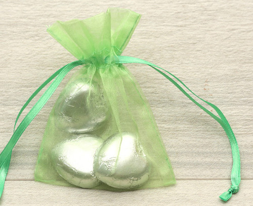 Organza Bags in Lime Green for wedding favours or table gifts for company events, birthday parties or other celebrations