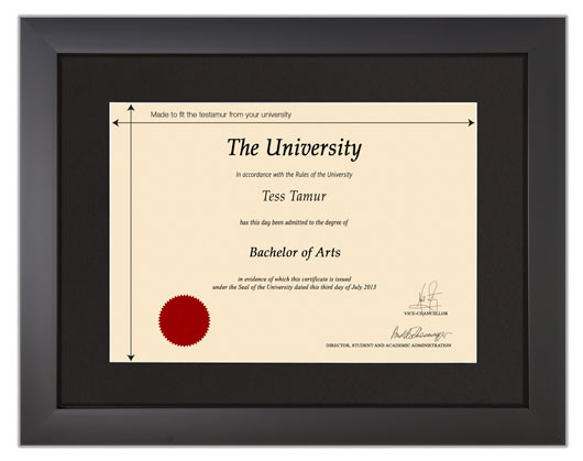 Frame for degrees from University of the West of Scotland - University Degree Certificate Frame