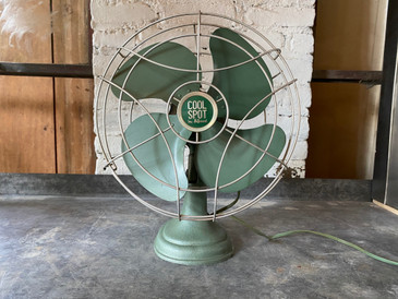 Vintage Cool Spot Green Fan, c.1950s