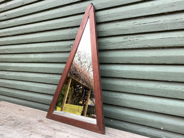 Antique Triangular Wooden Mirror 