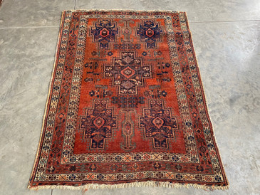 #118 Afshar 3'10x5'3 Persian Rug, c. 1890s