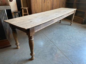 Rustic 9' Farmhouse Harvest Table, c.1900 