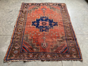 #122 Afshar 4'10 x 6'3 Kurdish rug, c.1890s