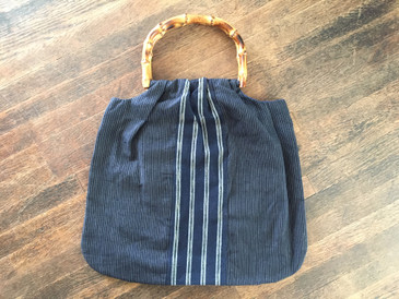Japanese Indigo Cotton Bag, Vintage