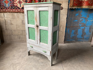 19th C. 8 Tin Painted Pie Cabinet