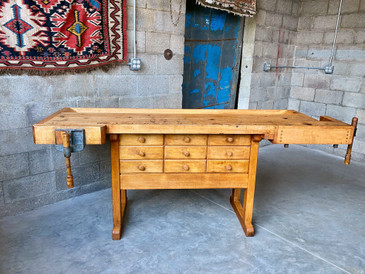 Vintage German Woodworker's Bench, c. 1970s 
