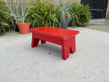 Small Bright Red Footstool, c.1940s