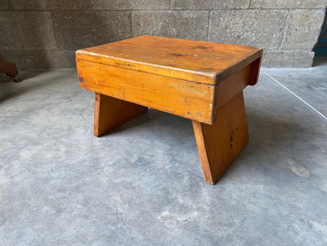 Knotty Pine Rustic Footstool, c.1960s