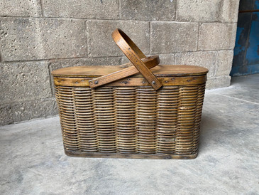 Hawkeye Rattan Refrigerator Picnic Basket, c.1900