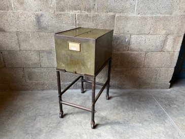 Industrial Army Green Rolling File Cabinet 