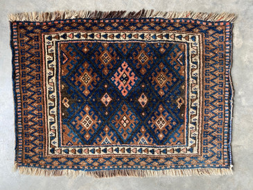 Rug #137 Jaff Kurdish 2'9 x 2' Rug c.1890s