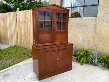 Antique Glass Front Secretary Cabinet 