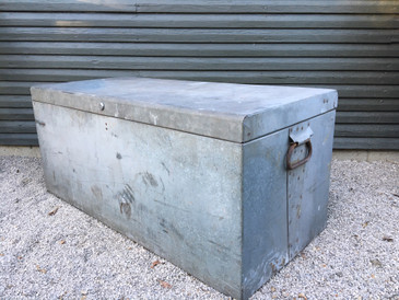 Galvanized Metal Storage Chest, Vintage