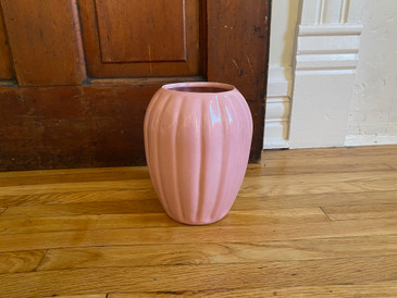 Cookson Pottery Scalloped Pink Vase, 1950s