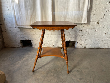 Victorian Two-Tiered Oak Parlor Table